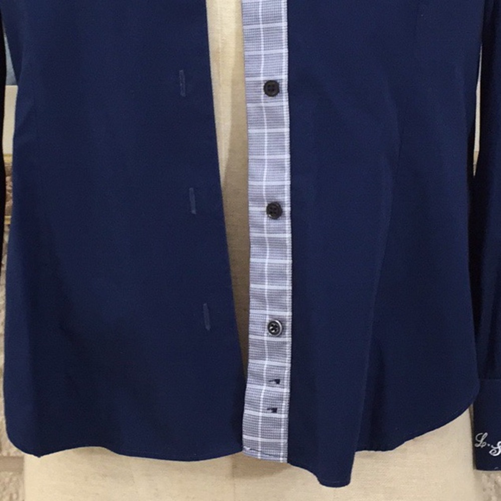 🌹From Collars To Cuffs Striped Trim Button Front Shirt Top - Picture 8 of 13